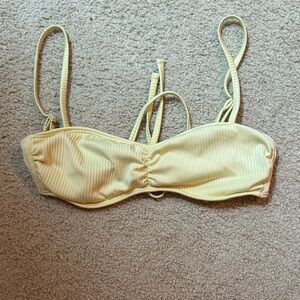 Hollister Yellow Ribbed Bikini Top